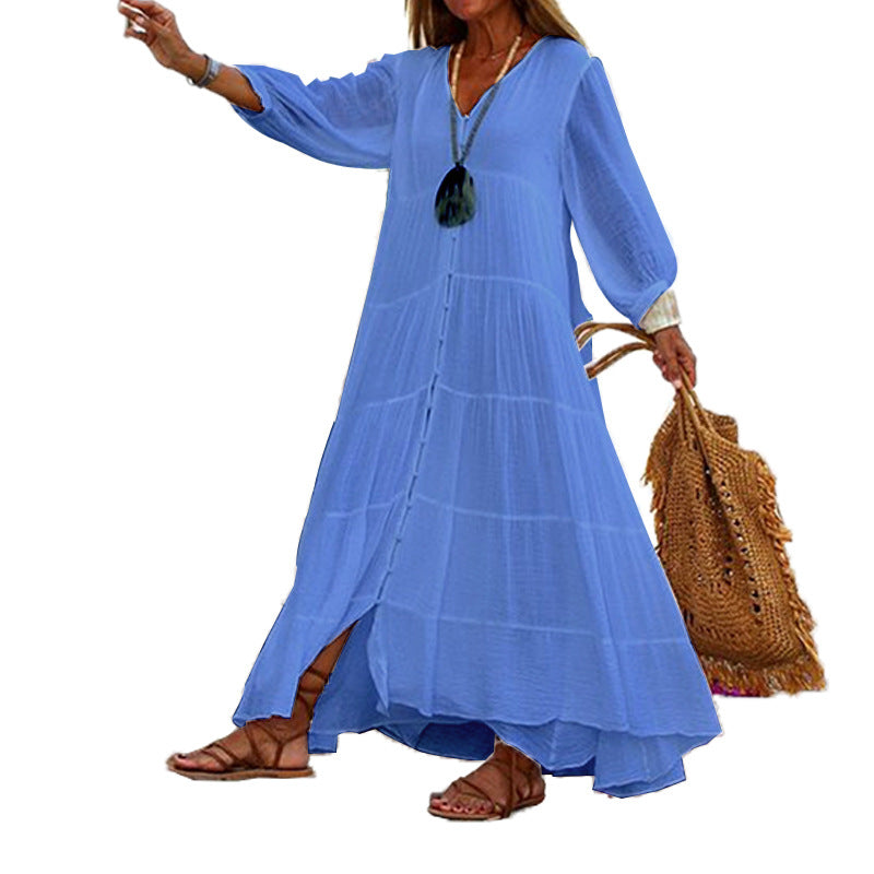 Lunariah - Women's V-Neck Maxi Dress