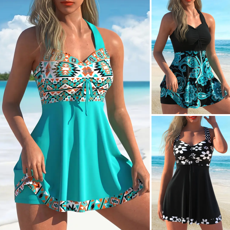 Jorixa - Women's elegant shaping swimsuit dress with integrated shorts