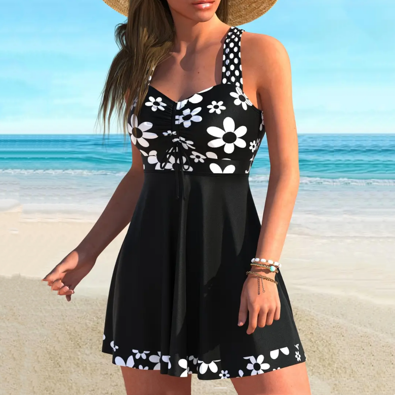 Jorixa - Women's elegant shaping swimsuit dress with integrated shorts