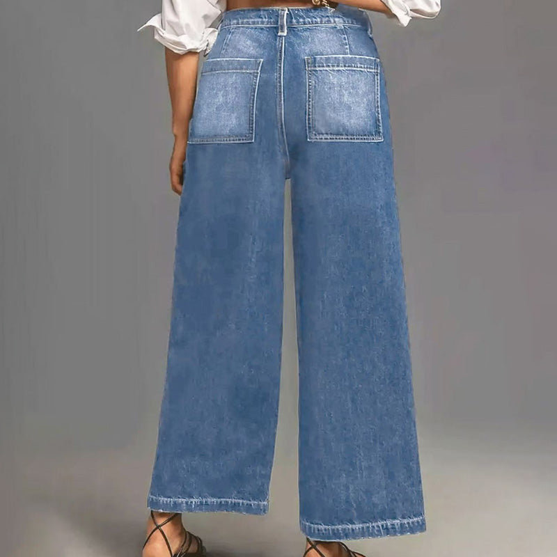 Rexelle - Women's High Waisted Wide Leg Jeans Comfortable Denim & Modern Style