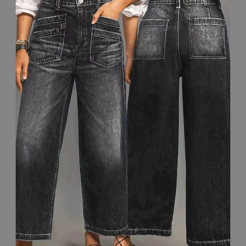 Rexelle - Women's High Waisted Wide Leg Jeans Comfortable Denim & Modern Style