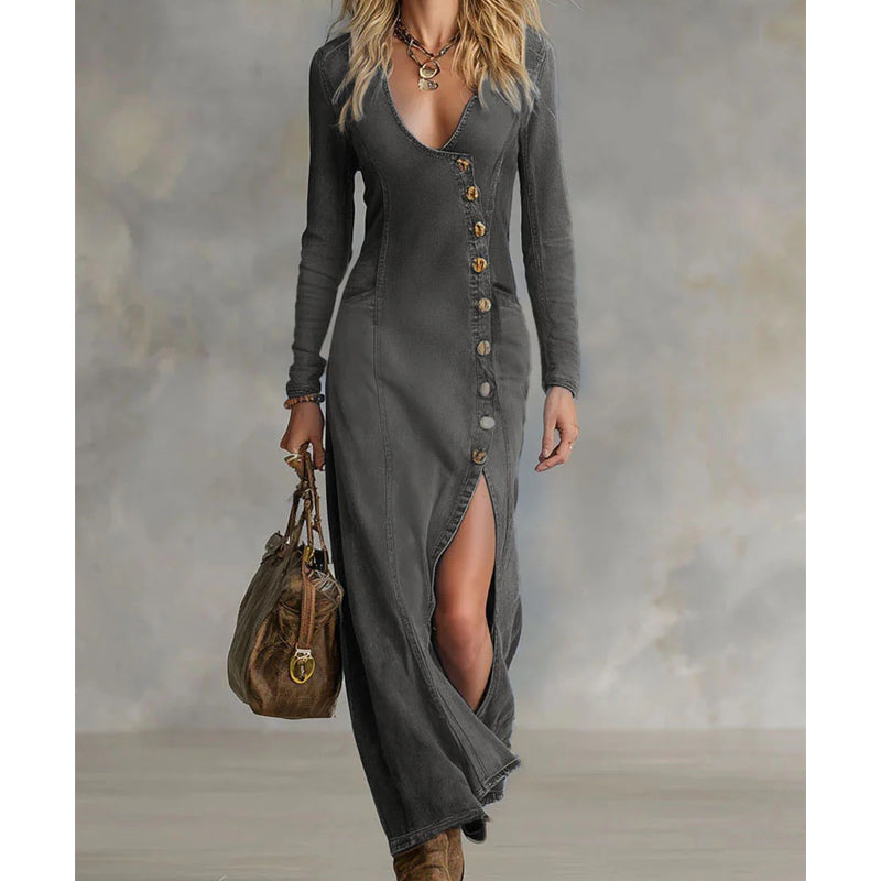 Nyvella - Women's Elegant Long V-Neck Dress