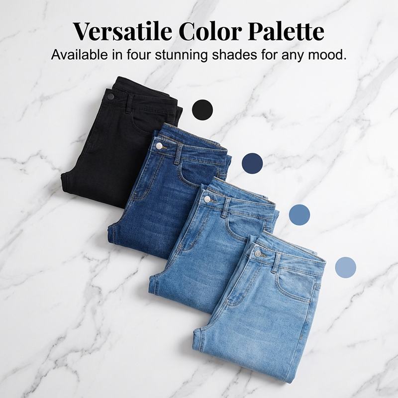 Evarixa - Women's High Waisted Flared Jeans Flattering Cut Elongated Silhouette