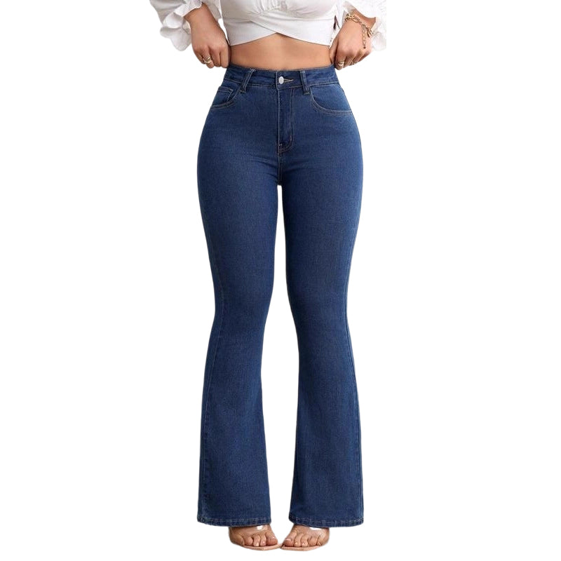 Evarixa - Women's High Waisted Flared Jeans Flattering Cut Elongated Silhouette