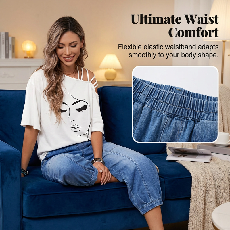 Elyndra - Women's High-Waisted Comfortable Loose-Fit Jeans for Modern Everyday Wear