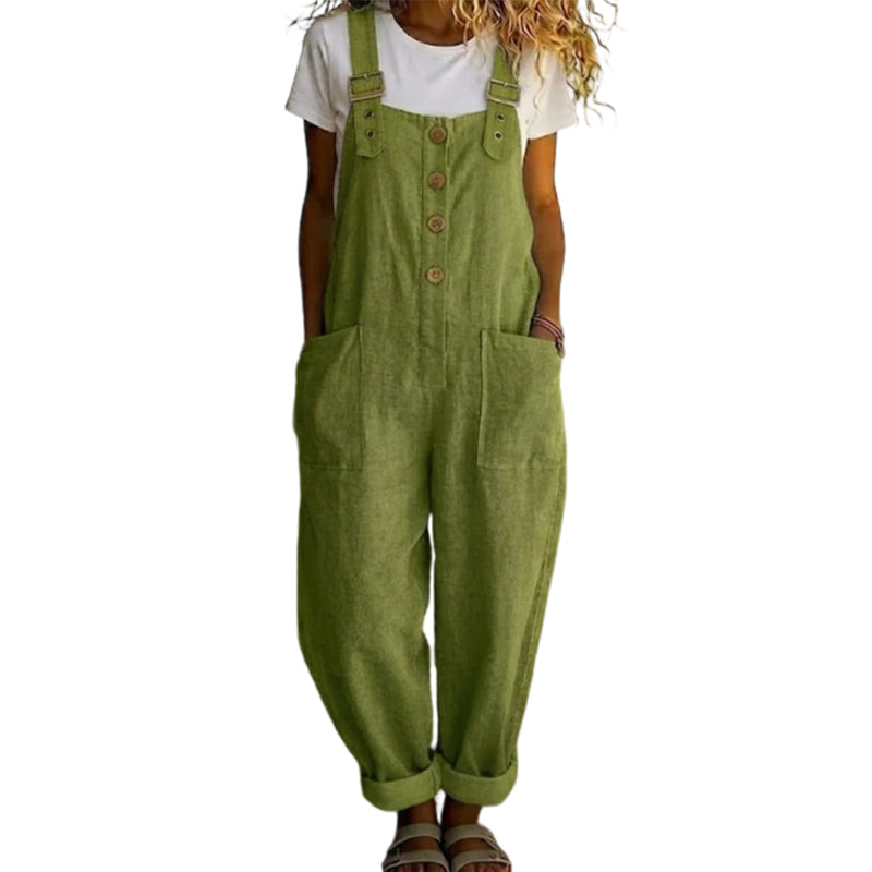 Blyora - Women's Loose Casual Jumpsuit with Adjustable Straps and Flowy Pants