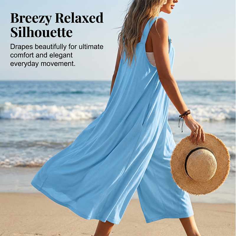 Rhyzelia - Women's Sleeveless Wide-Leg Summer Jumpsuit