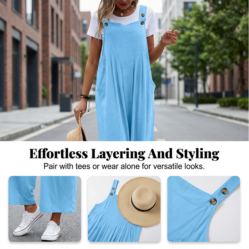 Rhyzelia - Women's Sleeveless Wide-Leg Summer Jumpsuit