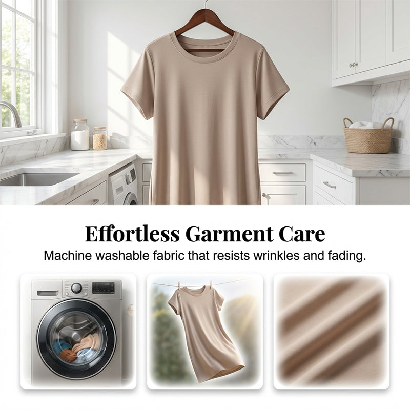 Tyverissa - Women's casual midi T-shirt dress with side pockets
