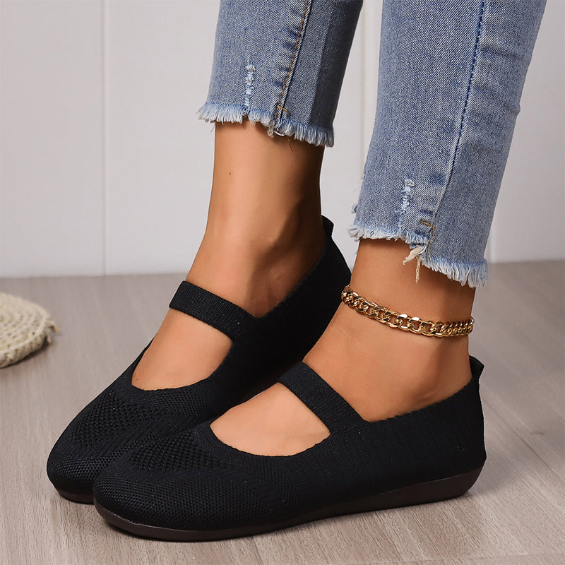 Godelieve - Ballerines femme en maille respirante avec bride élastique