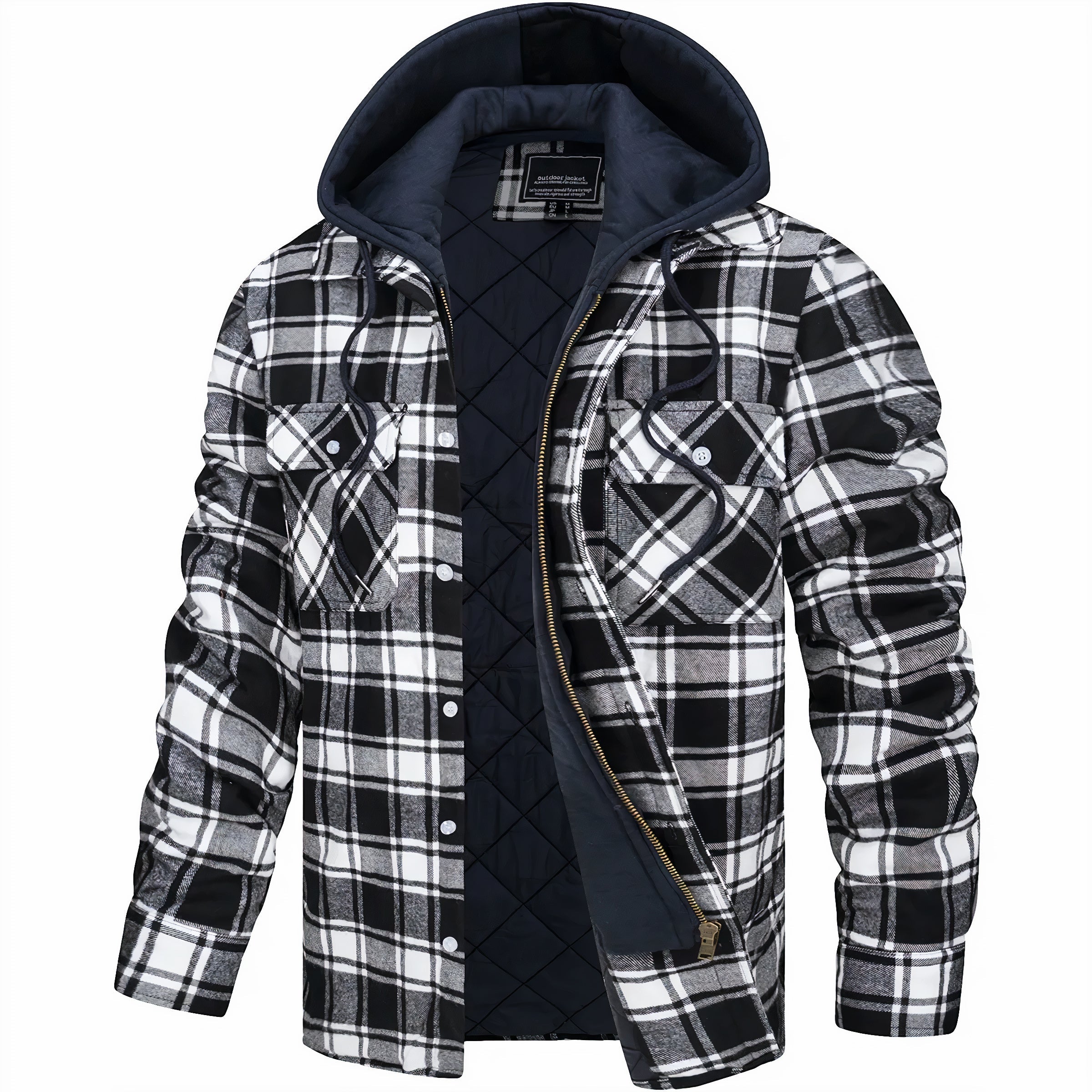Mark- Plaid zip-up jacket for a modern winter look