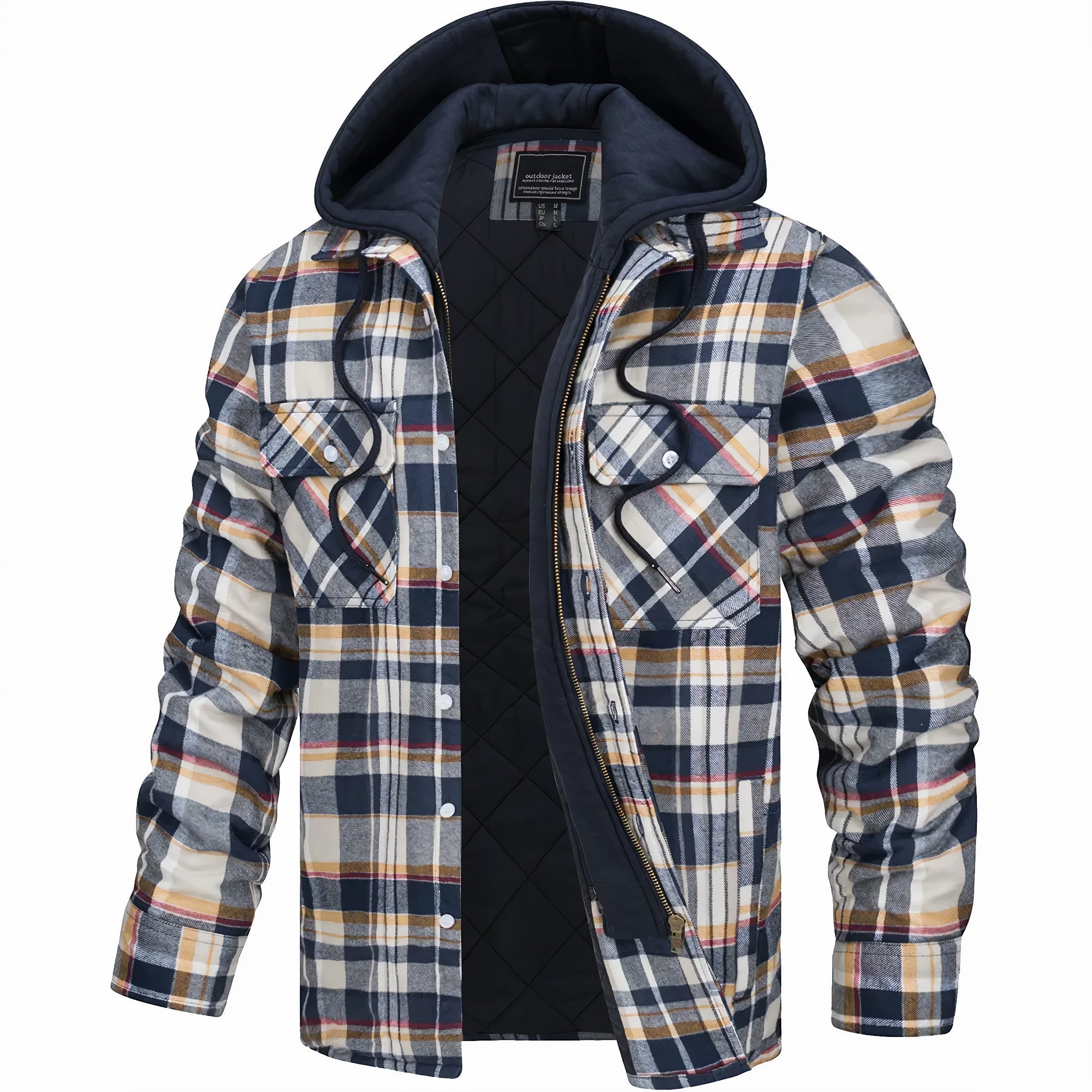 Mark- Plaid zip-up jacket for a modern winter look