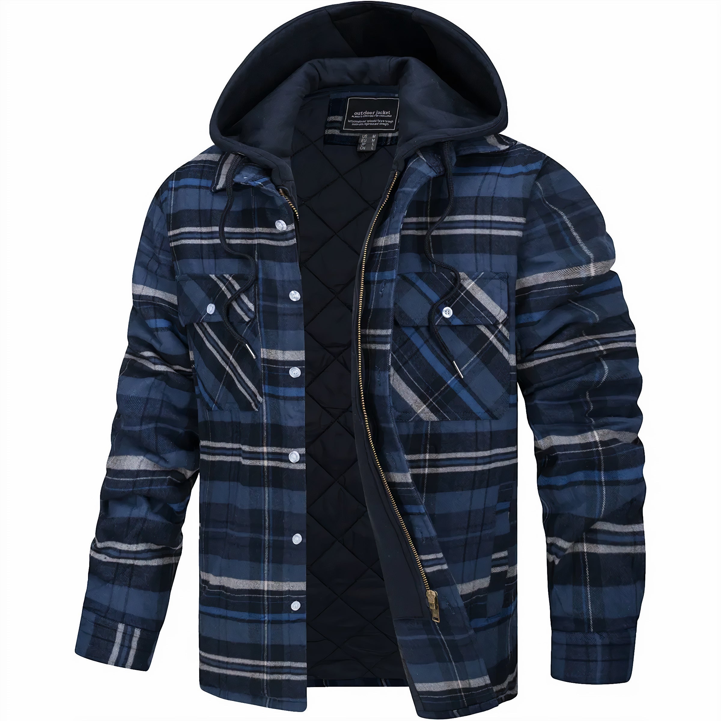Mark- Plaid zip-up jacket for a modern winter look
