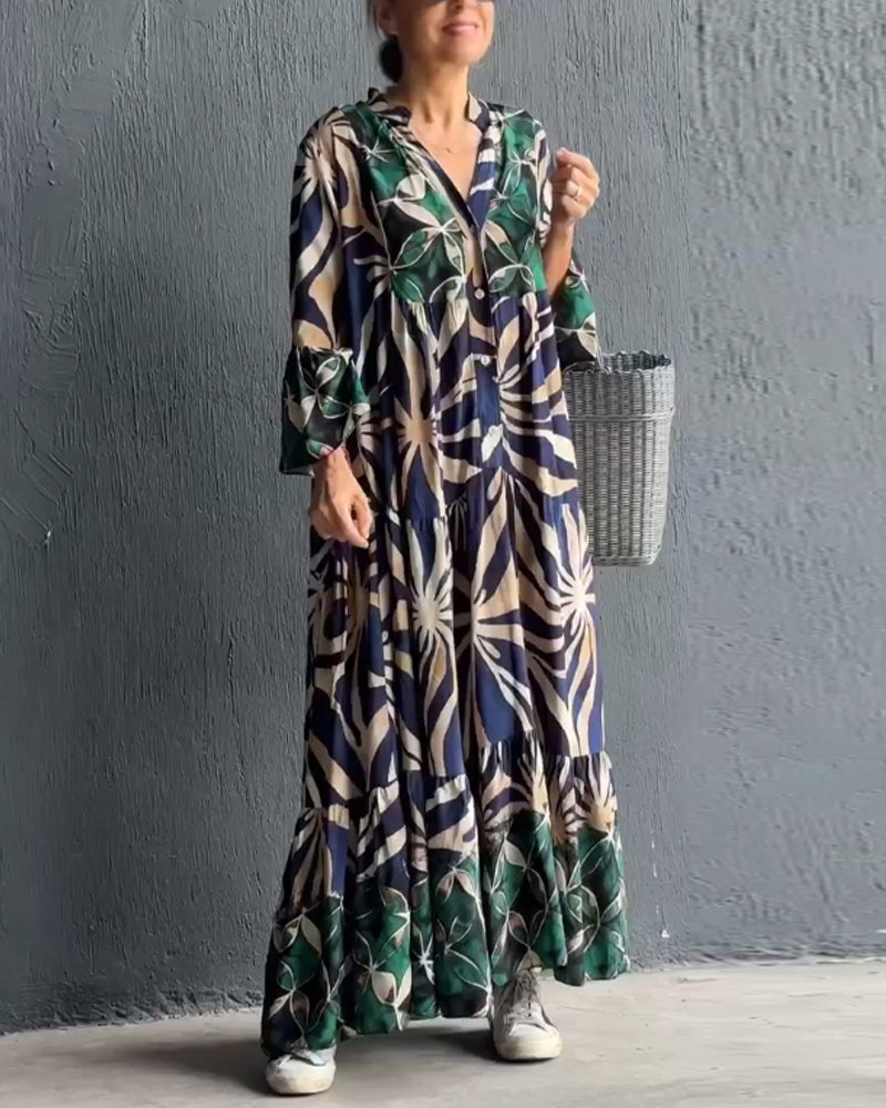 Anika - Casual Printed Holiday Dress
