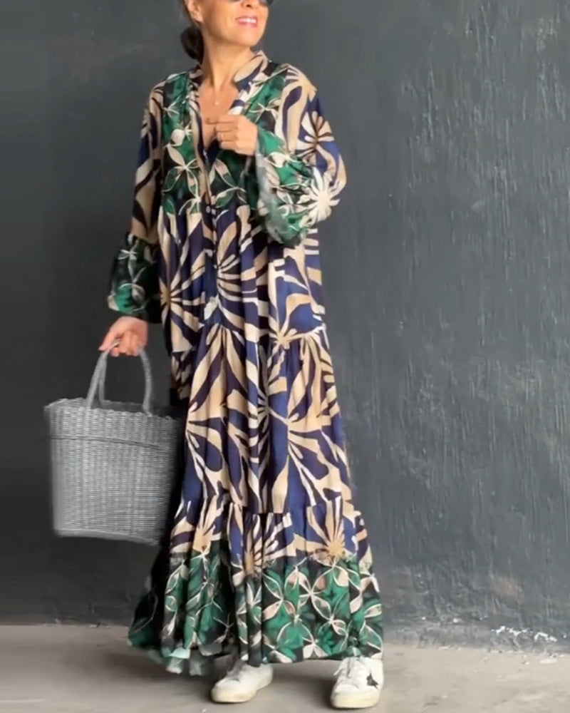 Anika - Casual Printed Holiday Dress