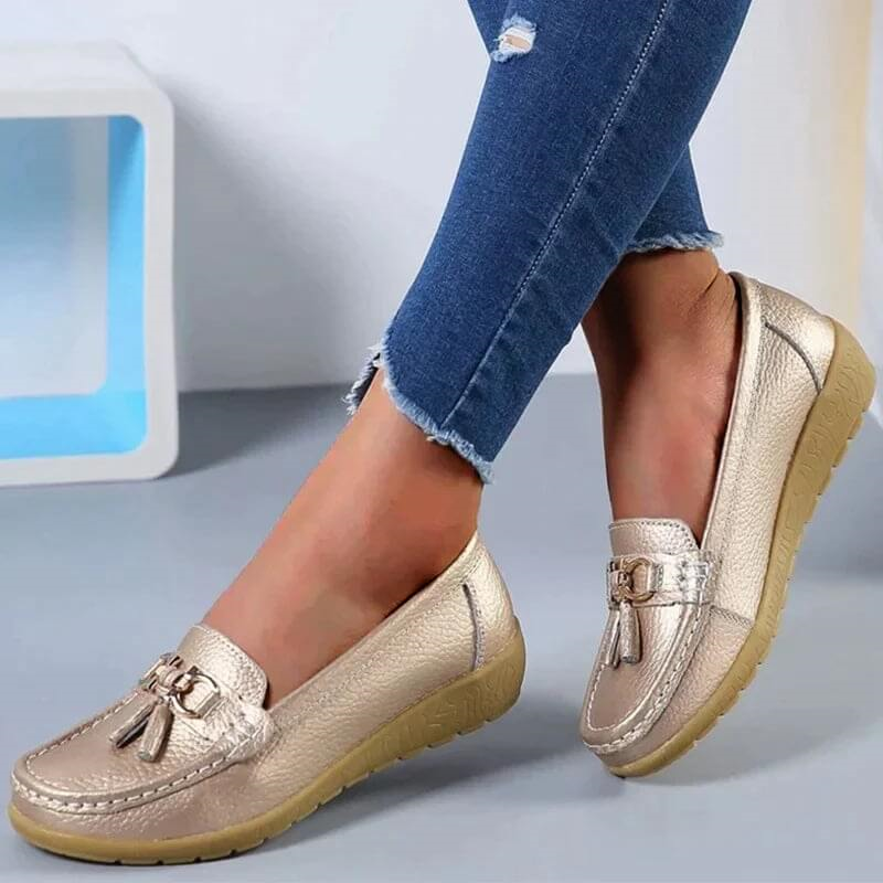 Heliora - Orthopedic Comfort Leather Moccasins - Natural Elegance in Every Step