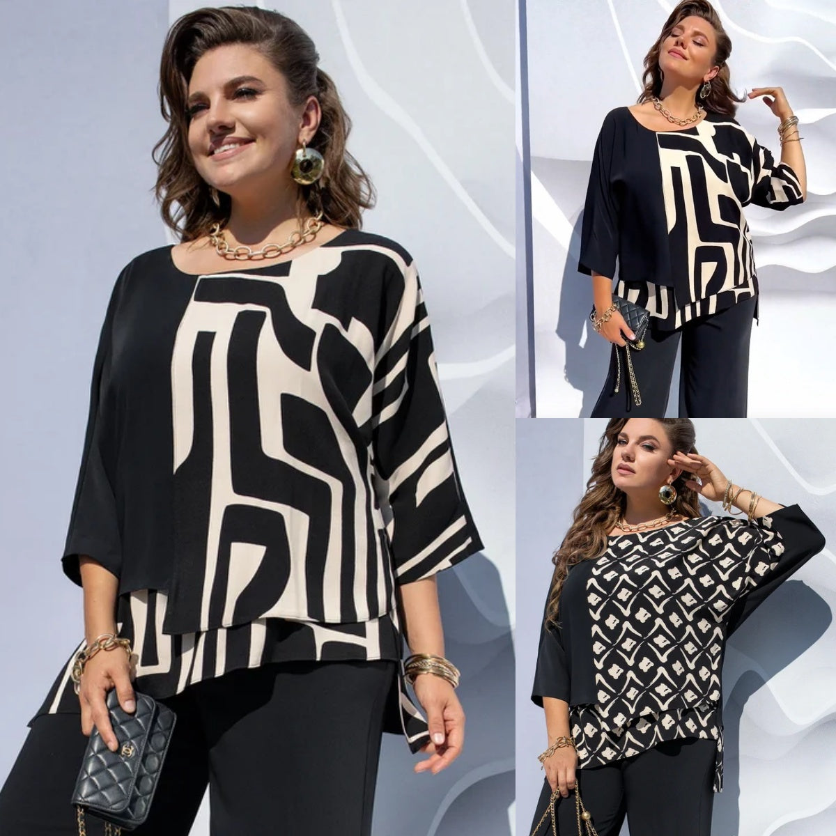Evaria - Elegant Round Neck Shirt for Women 