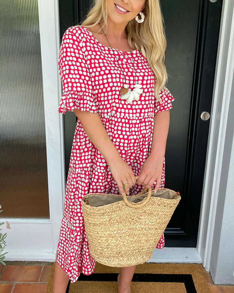 Thalassa - midi with round neck in polka dot print