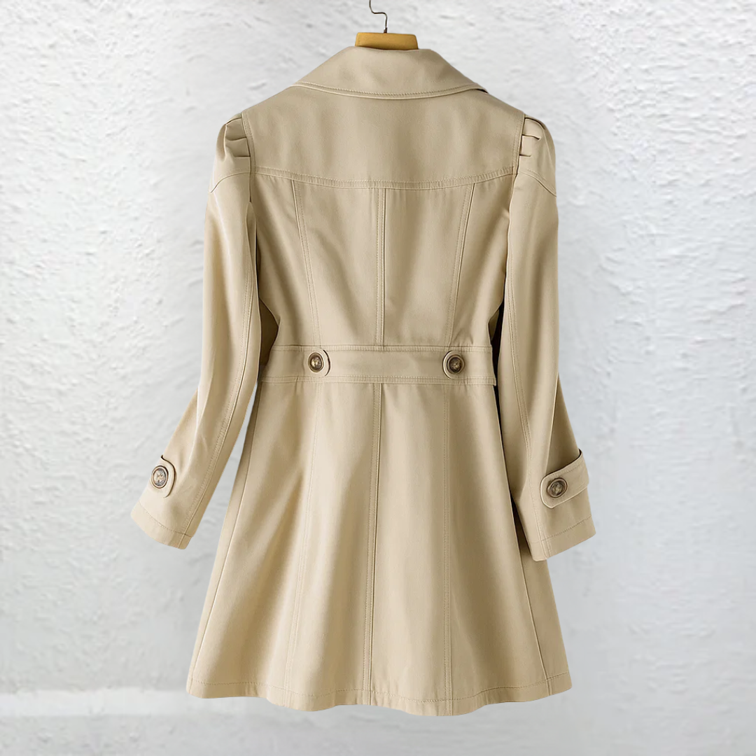 Glyorae - Women's Elegant Slim-Fit Trench Coat Classic Timeless Style