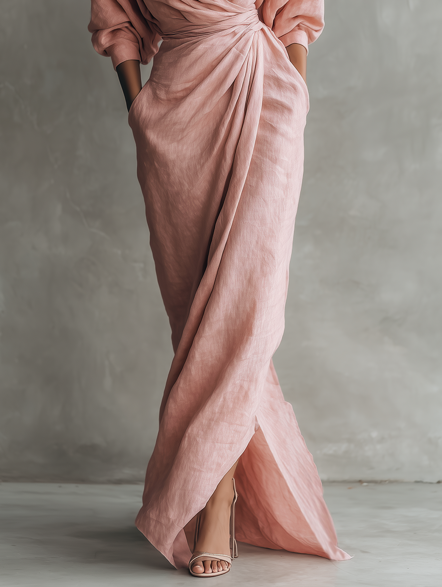 Talyvora - Women's Elegant Linen Maxi Dress with V-neck