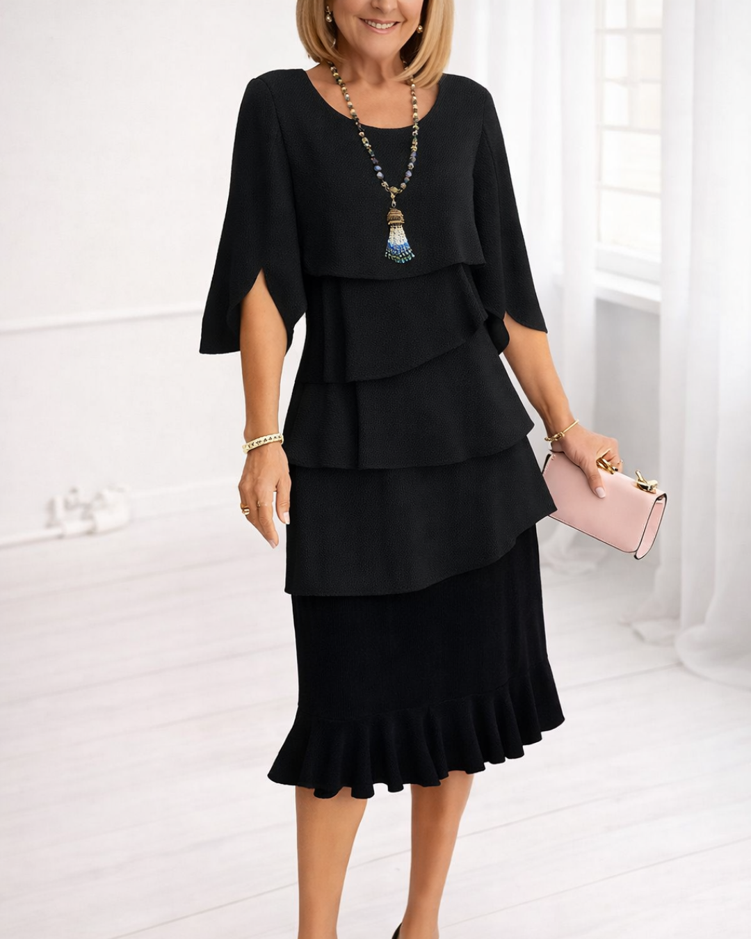 Orivella - Elegant Ruffled Dress for Women