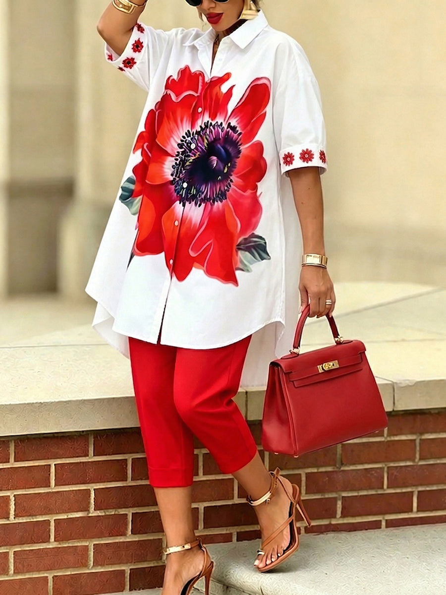 Jexira™ - Women's Floral Print Top with Loose Fit Pants