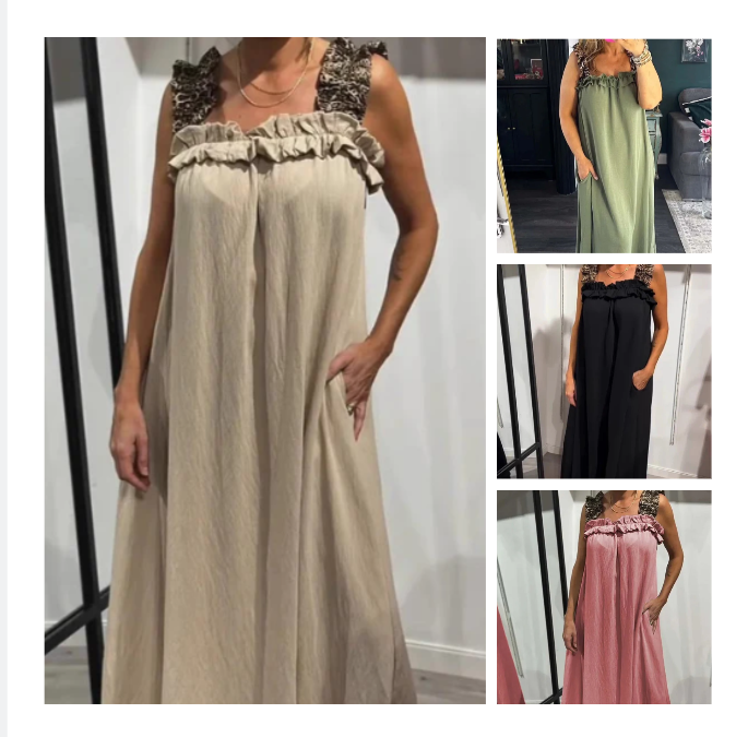 Pascaline - Sleeveless Casual Dress with Pockets