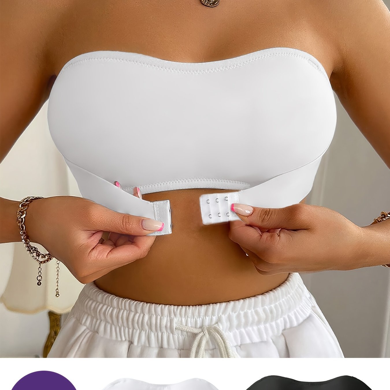 Saphira - 2-piece bandeau set without underwire or pads