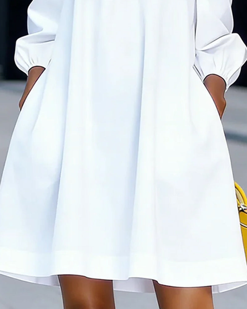 Valentine - Robe femme épaules dénudées blanche à fleurs 3D élégante