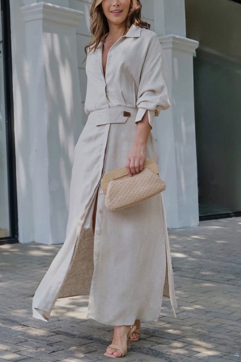 Jasindra - Flowy Cotton and Linen Maxi Dress