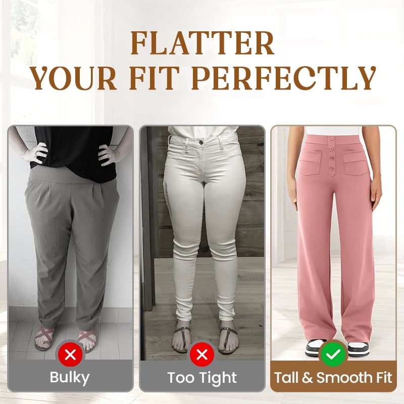 Nara - High Elasticity - High Waist Straight Leg Casual Pants