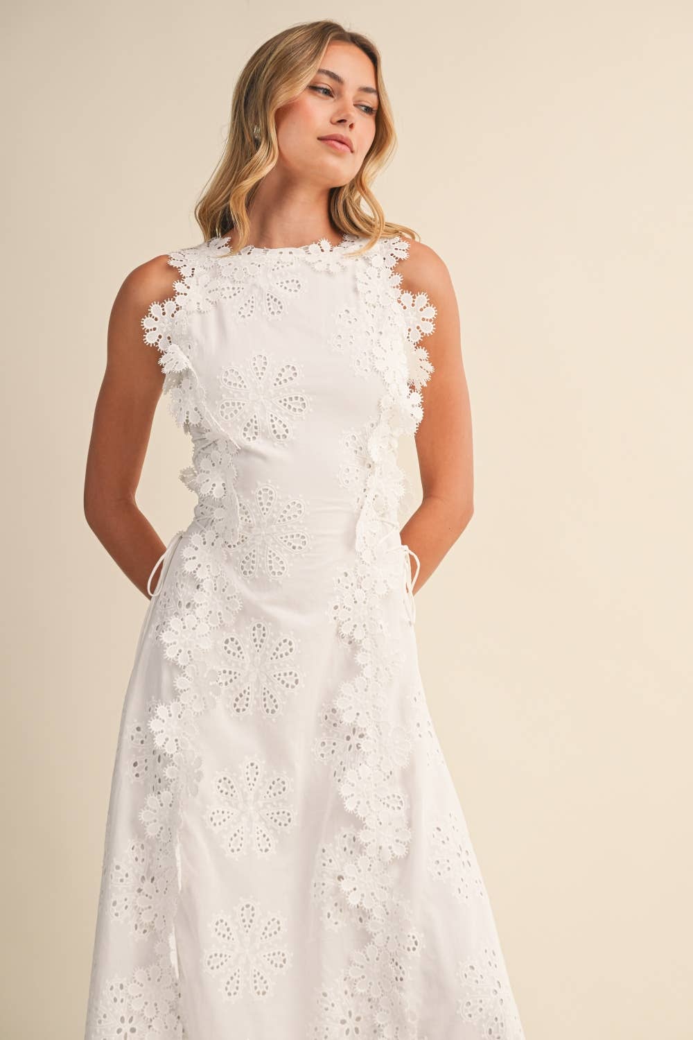 Orylisse - Women's Embroidered Maxi Dress with Elegant Floral Lace