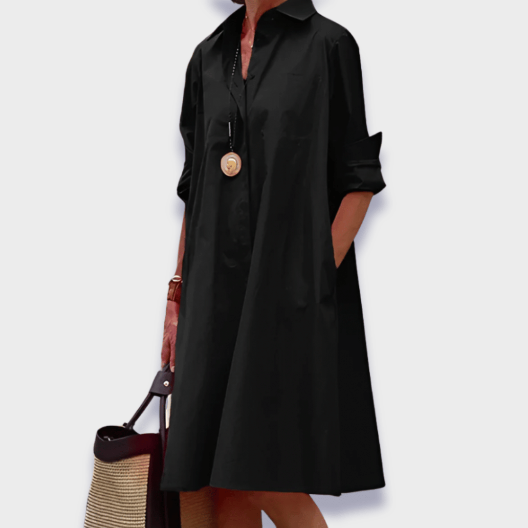 Ysolde - Stylish Polo Dress in Premium Fabric with Belly Cover