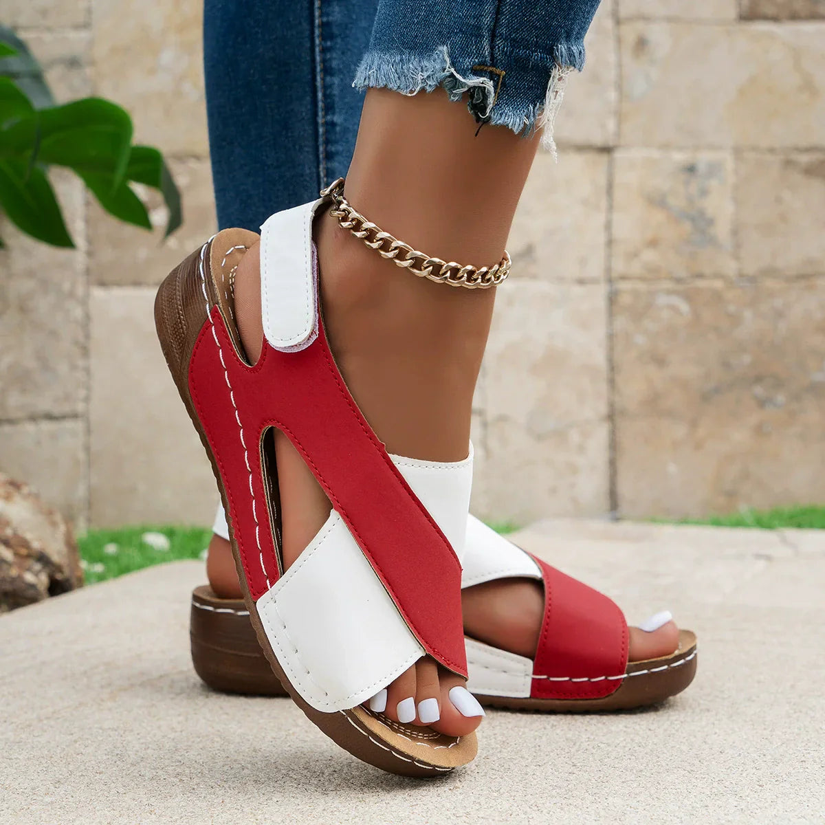 Milena - Ultra Comfortable Orthopedic Sandals with Slanted Heel for Women