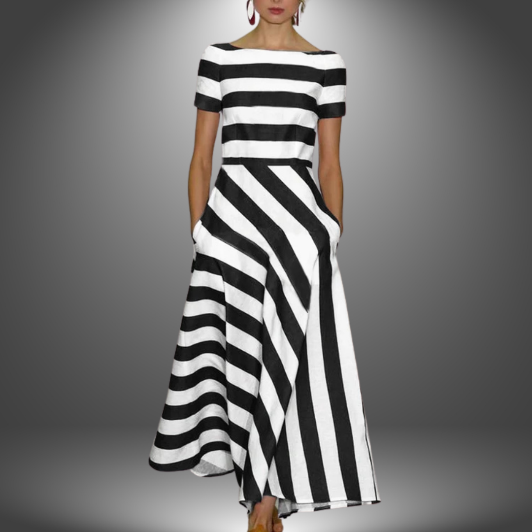 Tanith - Handmade Striped Dress Combining Unique Style and Comfort