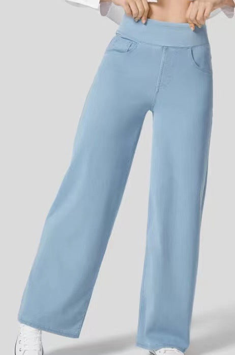 Ruvessa - Women's High Waisted Wide Leg Jeans, Very Stretchy, Modern Fit