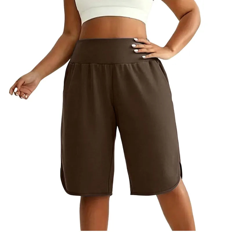 Graciela - Short femme large taille haute longueur genou
