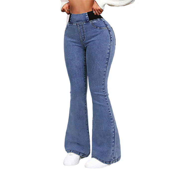 Rovindra - Women's High-Waisted Stretch Flared Jeans
