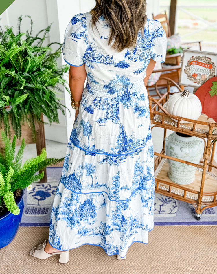 Selindra - Classic Canvas Print Maxi Dress