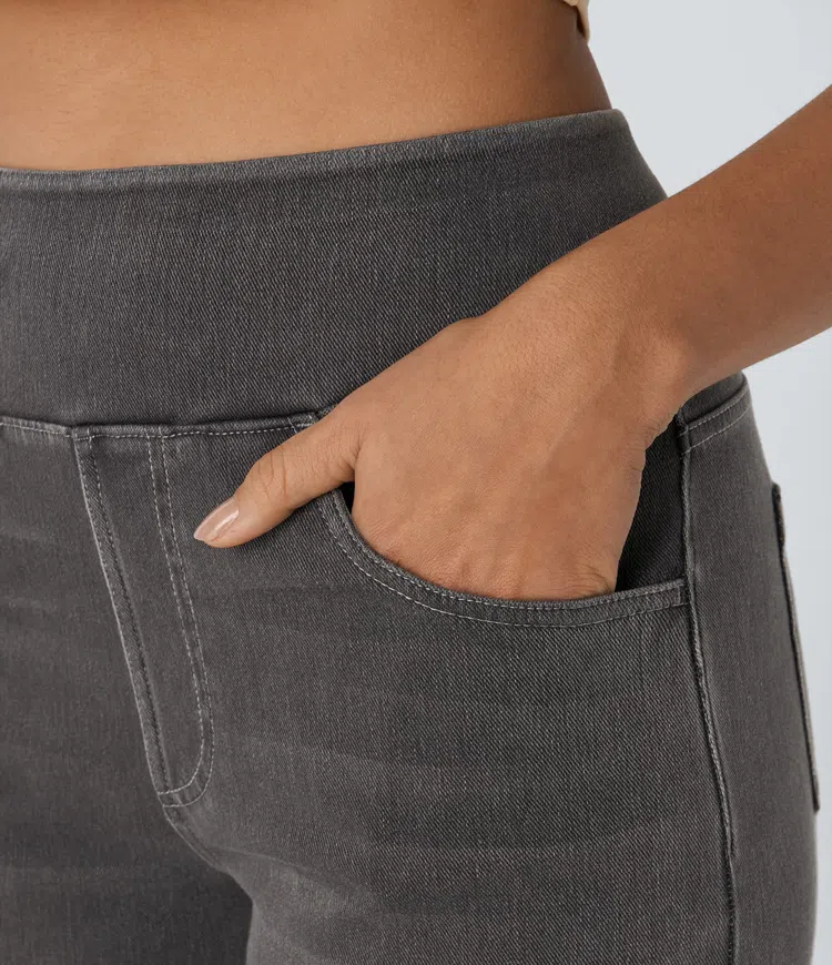 Ruvessa - Women's High Waisted Wide Leg Jeans, Very Stretchy, Modern Fit