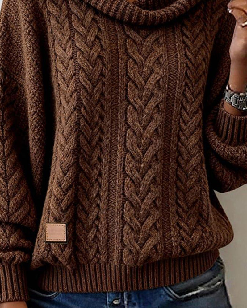Jelyra - Cozy Cable Knit Sweater 