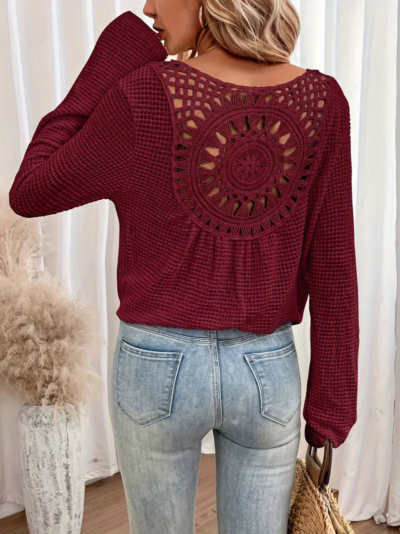 Belen - Elegant Ibiza style blouse with V-neck