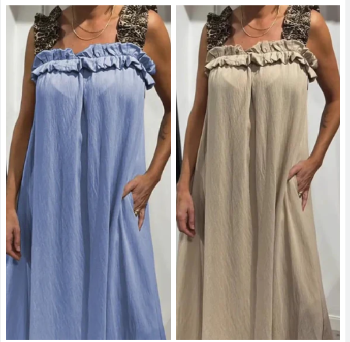 Pascaline - Sleeveless Casual Dress with Pockets