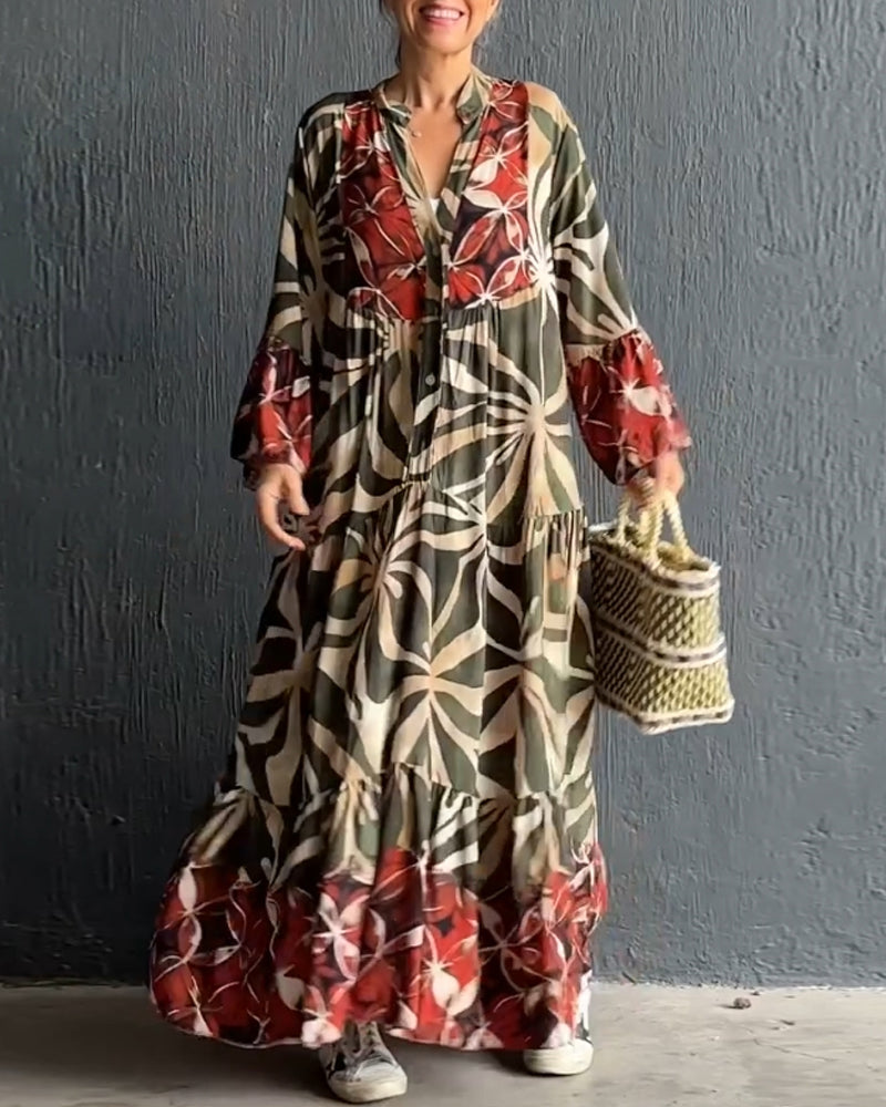 Anika - Casual Printed Holiday Dress