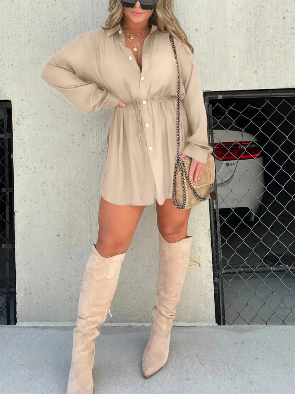 Demi-Short Jumpsuit in Trendy Satin