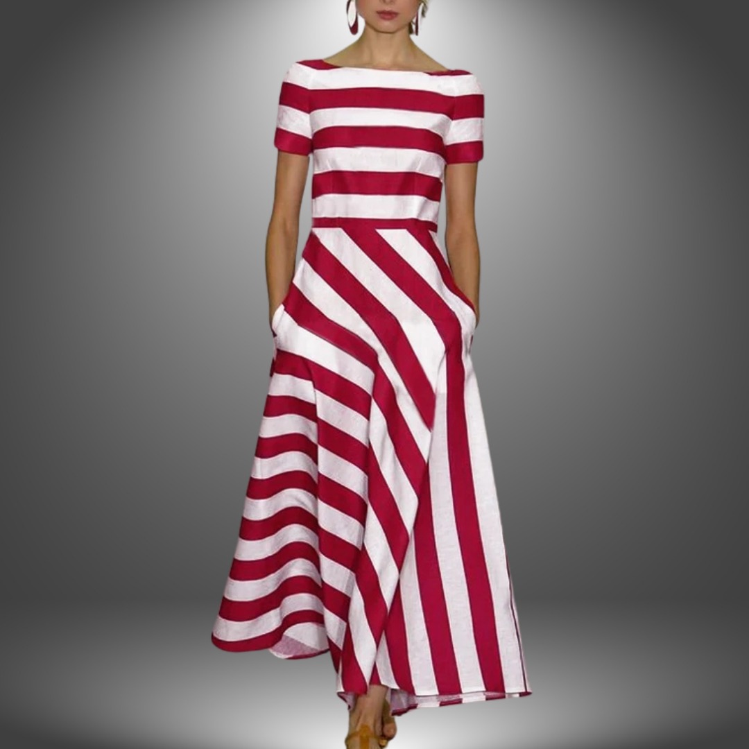 Tanith - Handmade Striped Dress Combining Unique Style and Comfort