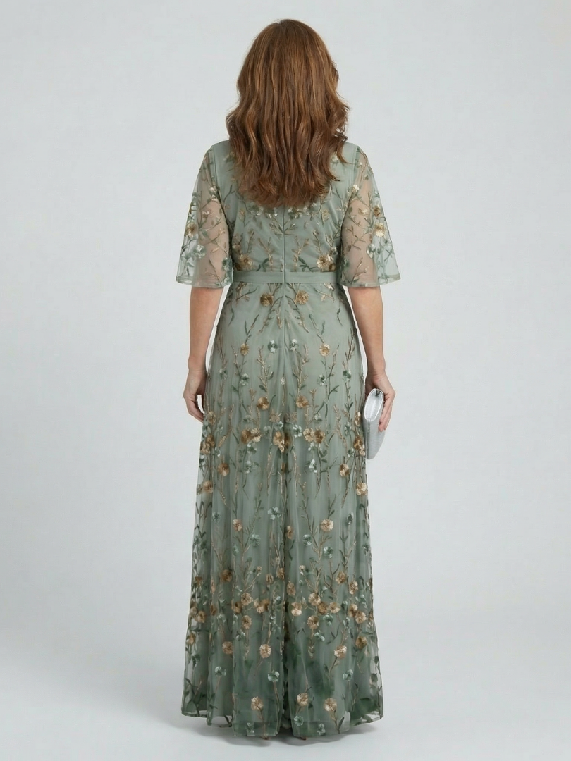 Eulalie - Robe longue femme fleurie avec col cache-cœur