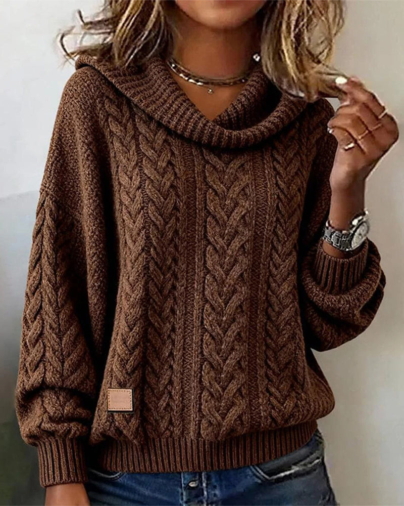 Jelyra - Cozy Cable Knit Sweater 