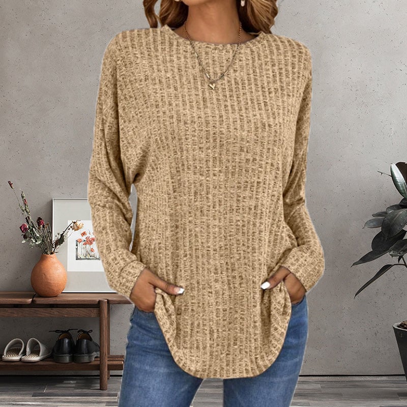Jolene - Pull long à manches longues décontracté pour femme