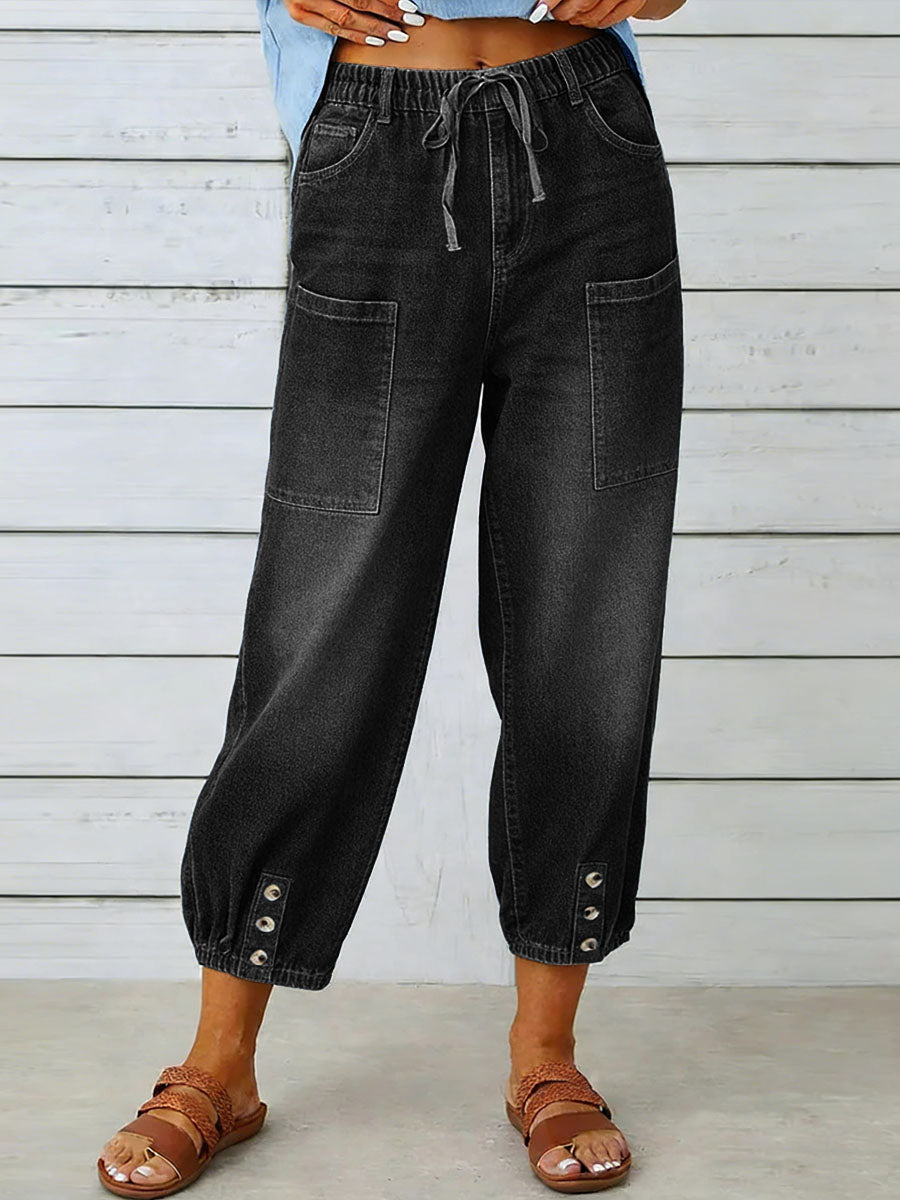 Elythia - Women's High-Waisted Wide-Leg Jeans Everyday Comfort Denimstyle